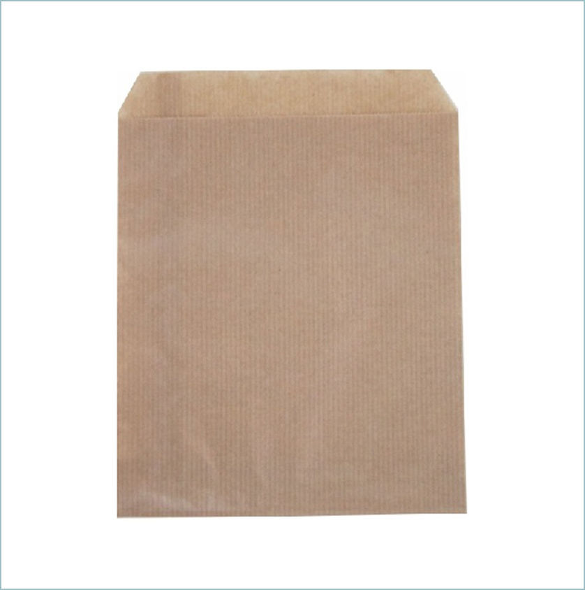 bolsa plana de papel kraft en paquetes de 100 unidades y 3 tamaños disponibles