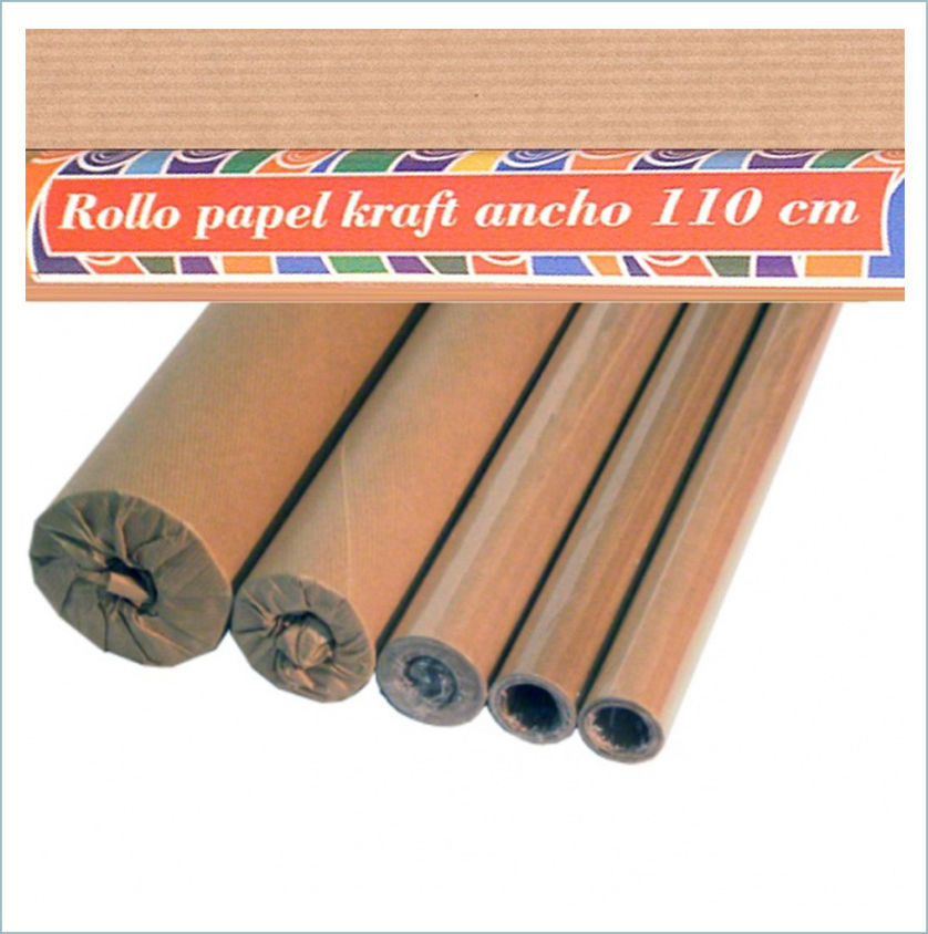 rollo papel kraft verjurado marron 110 cm. ancho y desde 3 hasta 50 metros