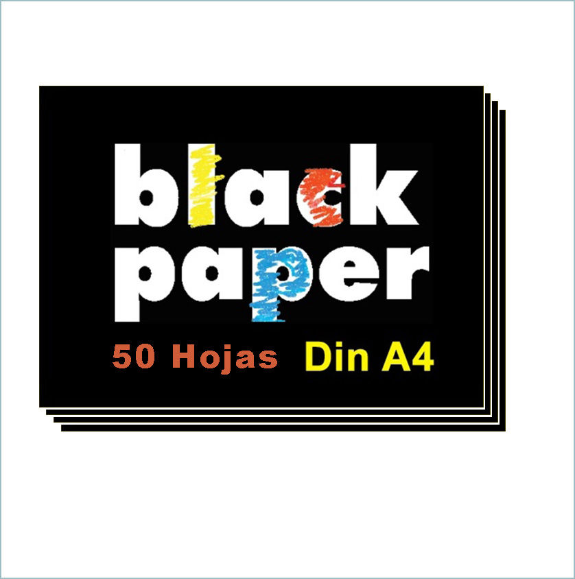 Hojas en pack de 50 unidades papel negro para tiza liquida lapiz color  tinta metalica