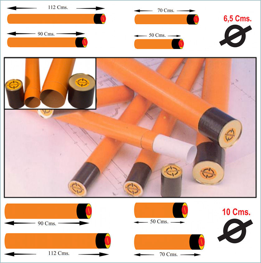 tubo de petaca color naranja para transporte